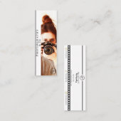 Minimalistische Schwarz-Weiß-Logo-Fotografie Mini Visitenkarte (Vorne/Hinten)