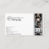 Minimalistische Schwarz-Weiß-Logo-Fotografie Visitenkarte (Vorderseite)