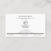 Minimalistische Schwarz-Weiß-Logo-Fotografie Visitenkarte (Rückseite)