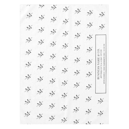 Minimalistische Schwarz-Weiß-Logo-Show Tischdecke (Vorderseite)