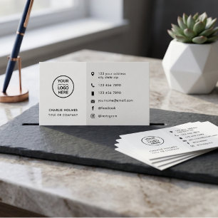 Minimalistische Schwarz-Weiß-Logo-Symbol-Geschäfts Visitenkarte