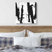 Minimalistische Schwarz-Weiß-Malerei Leinwanddruck (Insitu (Schlafzimmer))