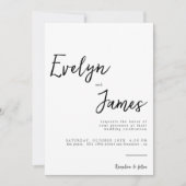 Minimalistische Schwarz-Weiß-Moderne einzigartige Einladung (Vorderseite)