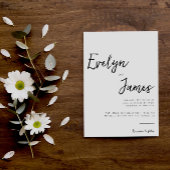 Minimalistische Schwarz-Weiß-Moderne einzigartige Einladung