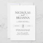 Minimalistische Schwarz-Weiß-Moderne Klassische Ho Einladung (Vorderseite)