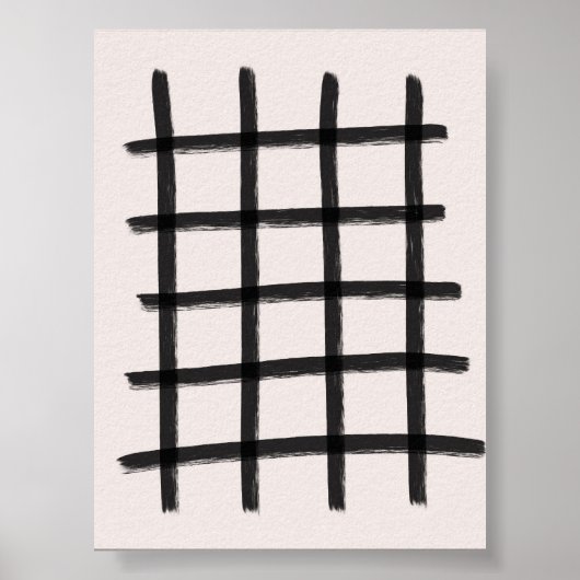 Minimalistische Schwarz-Weiß-Moderne Kunst Poster (Vorne)