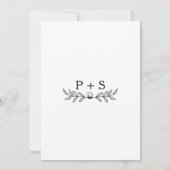Minimalistische Schwarz-Weiß-Moderne Monogramm-Hoc Save The Date (Rückseite)