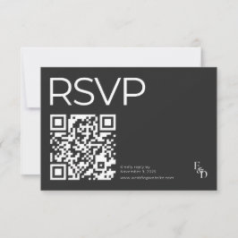 Minimalistische Schwarz-Weiß-Moderne Typografie RSVP Karte