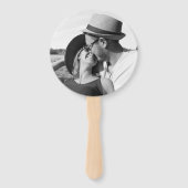 Minimalistische Schwarz-Weiß-Monogramm-Foto-Hochze Fächer (Rückseite)