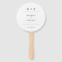 Minimalistische Schwarz-Weiß-Monogramm-Foto-Hochze Fächer