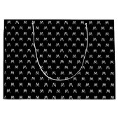 Minimalistische Schwarz-Weiß-Monogramm Große Geschenktüte (Vorderseite)