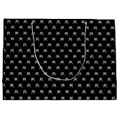 Minimalistische Schwarz-Weiß-Monogramm Große Geschenktüte (Rückseite)