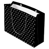 Minimalistische Schwarz-Weiß-Monogramm Große Geschenktüte (Rückseite Schrägansicht)
