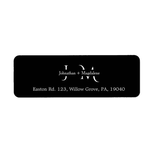Minimalistische Schwarz-Weiß-Monogramm-Hochzeit (Vorne)