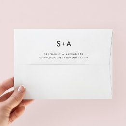 Minimalistische Schwarz-Weiß-Monogramm-Hochzeit