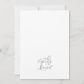 Minimalistische Schwarz-Weiß-Monogramm-Hochzeit Einladung (Rückseite)