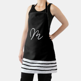 Minimalistische Schwarz-Weiß-Monogramm Schürze
