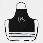 Minimalistische Schwarz-Weiß-Monogramm Schürze (Vorderseite)