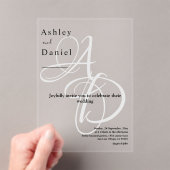 Minimalistische Schwarz-Weiß-Monogramm-Synthese Acryleinladungen (Insitu (Handheld))