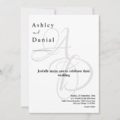 Minimalistische Schwarz-Weiß-Monogramm-Synthese Einladung (Vorderseite)