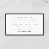 Minimalistische Schwarz-Weiß-Monogramm Visitenkarte (Rückseite)