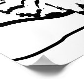 Minimalistische Schwarz-Weiß-Morgenruhe am Strand Poster (Ecke)