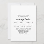 Minimalistische Schwarz-Weiß-Nuestra-Boda-Hochzeit Einladung (Vorderseite)