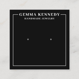 Minimalistische Schwarz-Weiß-Ohr-Anzeigetafel Quadratische Visitenkarte