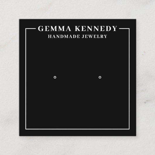 Minimalistische Schwarz-Weiß-Ohr-Anzeigetafel Quadratische Visitenkarte (Vorderseite)