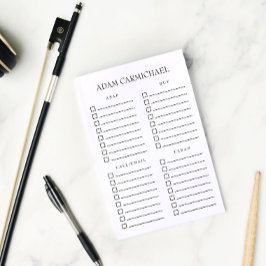 Minimalistische Schwarz-Weiß-Organisierte Dinge zu Post-it Klebezettel