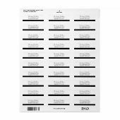 Minimalistische schwarz/weiß Personalisierte Adres (Vorne)