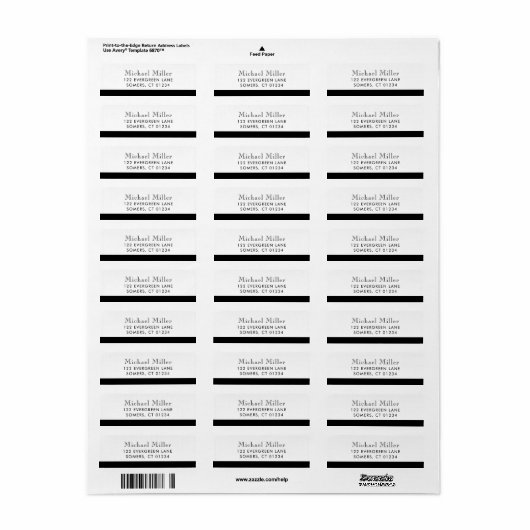 Minimalistische schwarz/weiß Personalisierte Adres (Vorne)