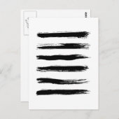 Minimalistische Schwarz-Weiß-Pinselstriche Postkarte (Vorne/Hinten)
