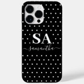 Minimalistische Schwarz-Weiß-Polka-Punkte Case-Mate iPhone Hülle (Rückseite)