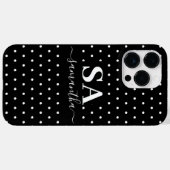 Minimalistische Schwarz-Weiß-Polka-Punkte Case-Mate iPhone Hülle (Rückseite (Horizontal))