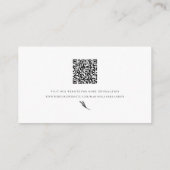 Minimalistische Schwarz-Weiß-QR-Code-Hochzeitswebs Begleitkarte (Rückseite)
