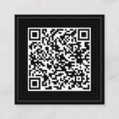 Minimalistische Schwarz-Weiß-QR-Code Soziale Medie Quadratische Visitenkarte (Vorderseite)