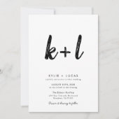 Minimalistische Schwarz-Weiß-Qr-Foto-Hochzeit Einladung (Vorderseite)