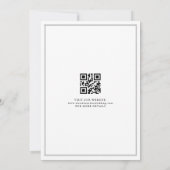 Minimalistische Schwarz-Weiß-QR-Foto-Hochzeit Save The Date (Rückseite)