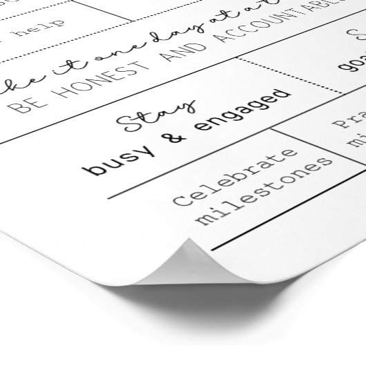 Minimalistische Schwarz-Weiß-Regeln Poster (Ecke)