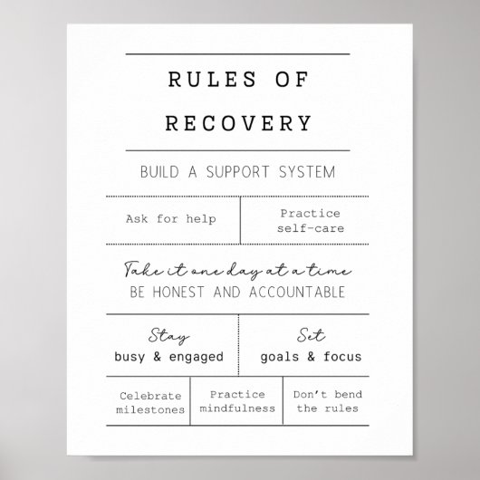 Minimalistische Schwarz-Weiß-Regeln Poster (Vorne)