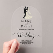 Minimalistische Schwarz-Weiß-Romantik Acryleinladungen (Insitu (Handheld))