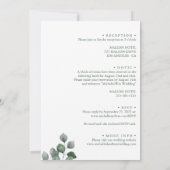 Minimalistische Schwarz-Weiß-Rose Einladung (Rückseite)