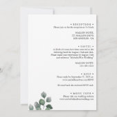 Minimalistische Schwarz-Weiß-Rose Einladung (Rückseite)