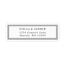 Minimalistische Schwarz-Weiß-Rücksendeadresse