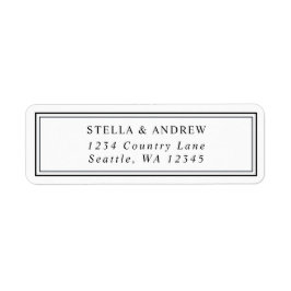 Minimalistische Schwarz-Weiß-Rücksendeadresse