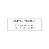 Minimalistische Schwarz-Weiß-Rücksendeadresse Permastempel (Design)