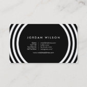 Minimalistische Schwarz-Weiß-Rundlinien - Social M Visitenkarte (Rückseite)
