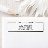 Minimalistische Schwarz-Weiß-Save the Date-Adresse (Insitu)