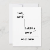 Minimalistische Schwarz/Weiß-Save the Date-Karte Save The Date (Vorderseite)